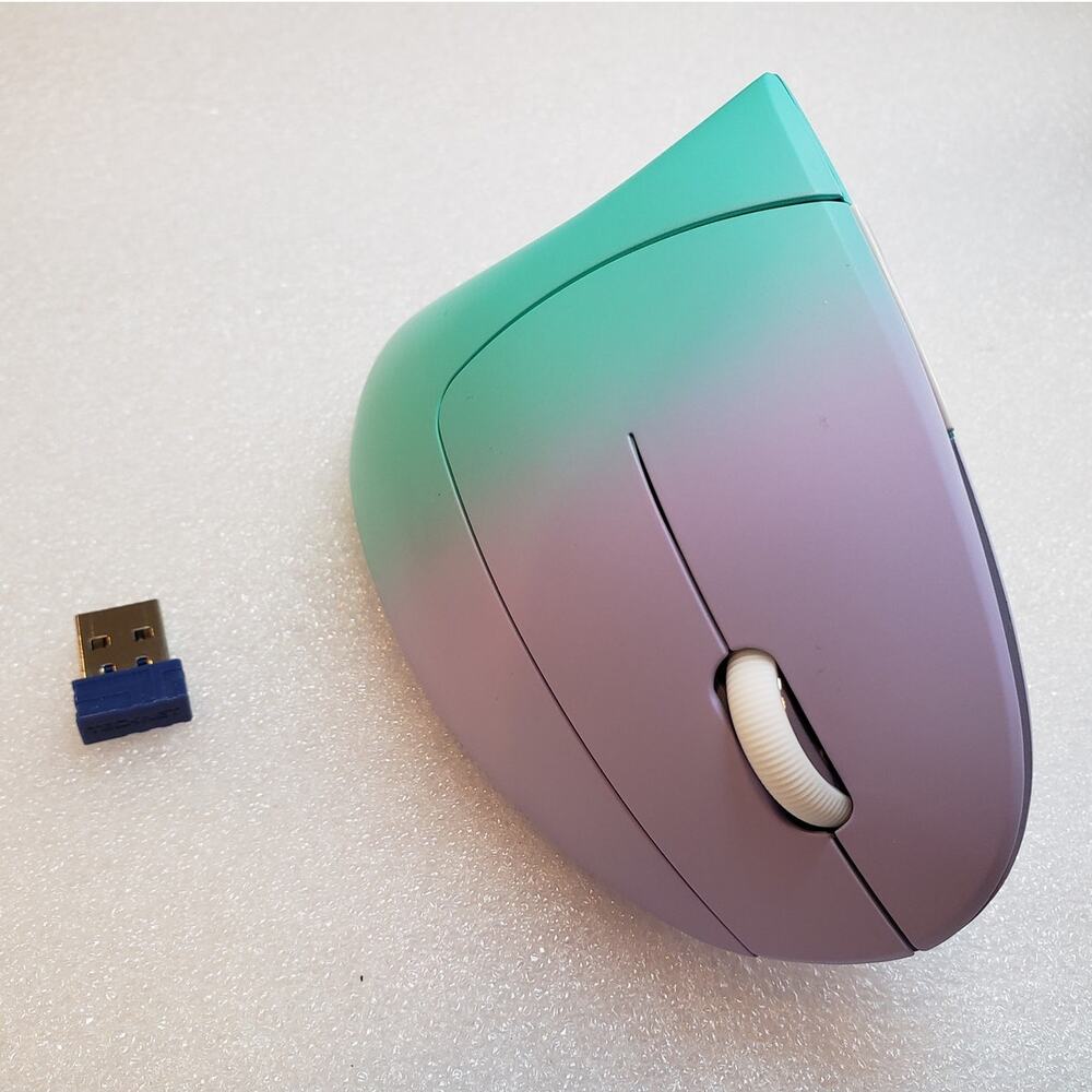 TECKNET Ergonomic Wireless Mouse 2.4G (Model TK-MS007) - Gradient Purple & Teal